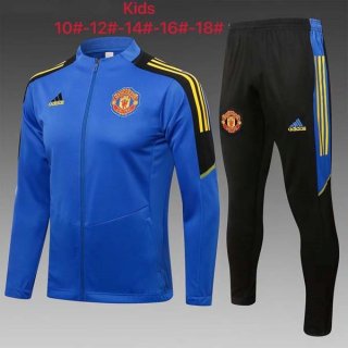 Enfant Survetement Manchester United 2022 Bleu Noir Enfant Survetement Manchester United 2022 Bleu Noir