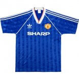 Thailande Maillot Manchester United Third Retro 1988 1990 Bleu Pas Cher