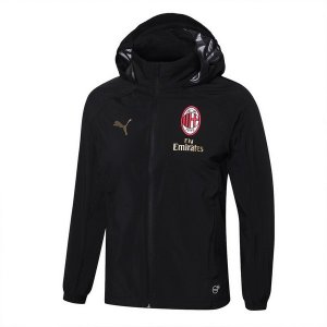 Coupe Vent AC Milan Ensemble Complet 2018 2019 Noir Pas Cher