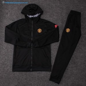 Survetement Manchester United 2017 2018 Noir Gris Pas Cher