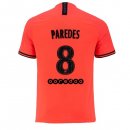 JORDAN Maillot Paris Saint Germain NO.8 Paredes Exterieur 2019 2020 Orange Pas Cher