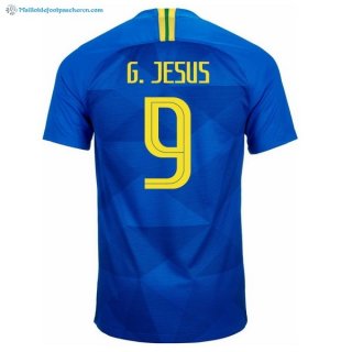 Maillot Brésil Exterieur G.Jesus 2018 Bleu Pas Cher