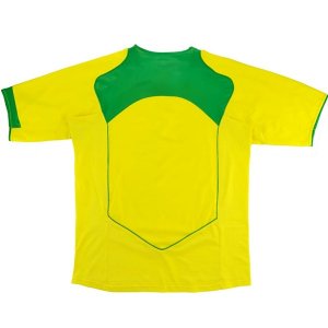 Maillot Brésil Domicile Retro 2004 Jaune Pas Cher