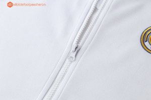 Sweat Shirt Capuche Real Madrid 2017 2018 Blanc Vert Pas Cher