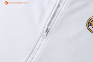 Sweat Shirt Capuche Real Madrid 2017 2018 Blanc Vert Pas Cher