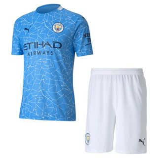 Maillot Manchester City Domicile Enfant 2020 2021 Bleu Pas Cher