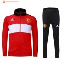 Survetement Manchester United Enfant 2017 2018 Rouge Blanc Pas Cher