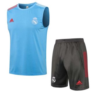 Maillot Real Madrid Sans Manches Ensemble Complet 2022 Bleu Maillot Real Madrid Sans Manches Ensemble Complet 2022 Bleu