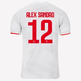 Maillot Juventus NO.12 Alex Sangro Exterieur 2019 2020 Gris Blanc Pas Cher