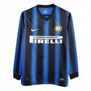 Maillot Inter Milan Domicile ML Retro 2010 2011 Bleu Pas Cher