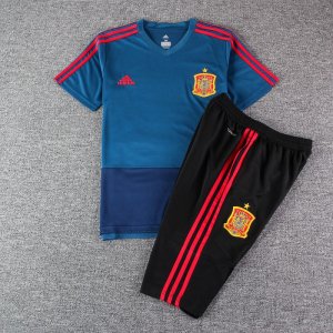 Maillot Entrainement Espagne Ensemble Complet 2018 Bleu Pas Cher