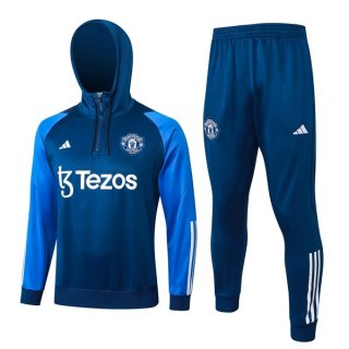 Sweat Shirt Capuche Manchester United 2024 Bleu 2 Sweat Shirt Capuche Manchester United 2024 Bleu 2