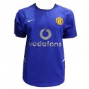 Maillot Manchester United Exterieur Retro 2002 2003 Bleu Pas Cher