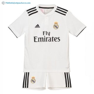 Maillot Real Madrid Domicile Enfant 2018 2019 Blanc Pas Cher