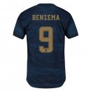 Maillot Real Madrid NO.9 Benzema Exterieur 2019 2020 Bleu Pas Cher