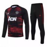 Survetement Manchester United 2020 2021 Noir Rouge Marine Pas Cher