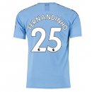 Maillot Manchester City NO.25 Fernandinho Domicile 2019 2020 Bleu Pas Cher