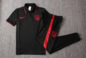 Polo Atlético de Madrid Ensemble Complet 2019 2020 Noir Pas Cher