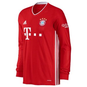 Thailande Maillot Bayern Munich Domicile ML 2020 2021 Rouge Pas Cher