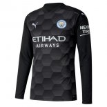 Thailande Maillot Manchester City Domicile ML Gardien 2020 2021 Noir Pas Cher