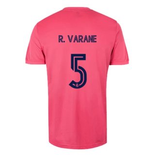 Maillot Real Madrid Exterieur NO.5 Varane 2020 2021 Rose Pas Cher