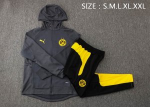 Sweat Shirt Capuche Ensemble Complet Borussia Dortmund 2022 2023 Gris