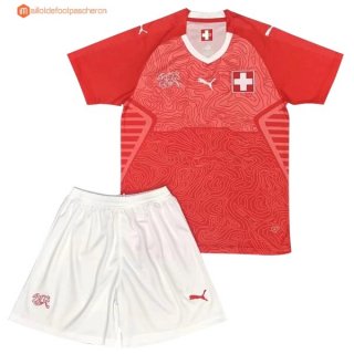 Maillot Suisse Enfant Domicile 2018 Rouge Pas Cher