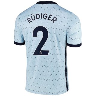 Maillot Chelsea NO.2 Rudiger Exterieur 2020 2021 Bleu Pas Cher