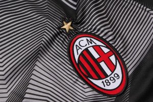 Entrainement AC Milan Ensemble Complet 2018 2019 Gris Noir Pas Cher