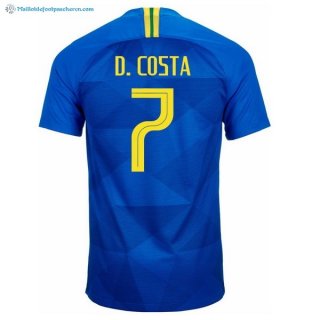 Maillot Brésil Exterieur D.Costa 2018 Bleu Pas Cher