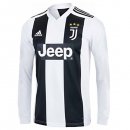 Maillot Juventus Domicile ML 2018 2019 Blanc Noir Pas Cher