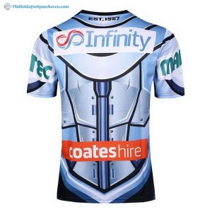 Maillot Rugby Cronulla Sharks Auckland 9's 2017 2018 Bleu Pas Cher