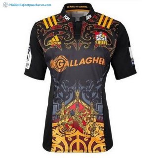 Maillot Rugby Chiefs Domicile 2017 2018 Noir Pas Cher