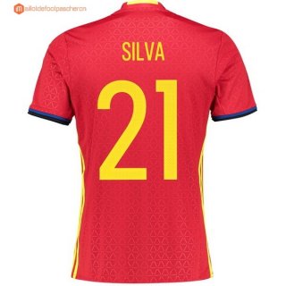 Maillot Espagne Domicile Silva 2016 Pas Cher