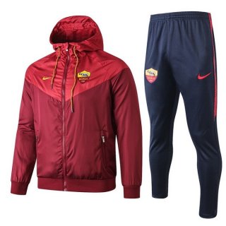 Coupe Vent AS Roma Ensemble Complet 2019 2020 Rouge Bleu Pas Cher