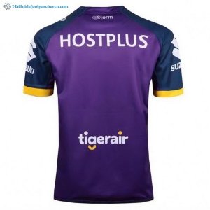 Maillot Rugby Melbourne Storm Auckland 9's 2017 2018 Bleu Pas Cher