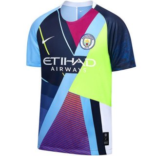 Maillot Manchester City Édition Commémorative 2019 2020 Bleu Clair Pas Cher