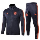 Survetement Bayern Munich 2019 2020 Bleu Marine Orange Pas Cher