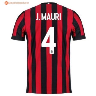 Maillot Milan Domicile J.Mauri 2017 2018 Pas Cher