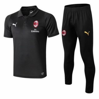 Polo Ensemble Complet AC Milan 2018 2019 Noir Pas Cher Polo Ensemble Complet AC Milan 2018 2019 Noir Pas Cher