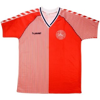 Thailande Maillot Danemark Domicile Retro 1986 Rouge Pas Cher