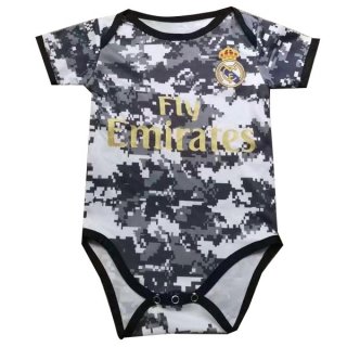 Maillot Real Madrid Onesies Enfant 2019 2020 Blanc Gris Pas Cher