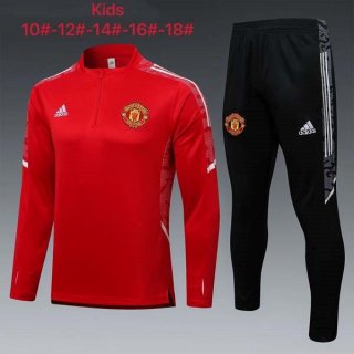 Enfant Training Top Manchester United 2022 Rouge Noir Enfant Training Top Manchester United 2022 Rouge Noir