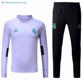 Survetement Real Madrid 2017 2018 Blanc Noir Vert Pas Cher