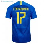 Maillot Brésil Exterieur Fernandinho 2018 Bleu Pas Cher