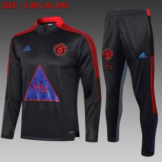Enfant Survetement Manchester United 2022 Noir Rouge Enfant Survetement Manchester United 2022 Noir Rouge