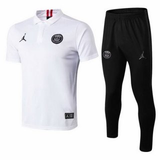 JORDAN Polo Ensemble Complet Paris Saint Germain 2018 2019 Blanc Noir Pas Cher JORDAN Polo Ensemble Complet Paris Saint Germain 2018 2019 Blanc Noir Pas Cher