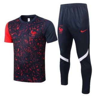 Entrainement France Ensemble Complet 2020 Rouge Bleu Pas Cher