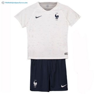 Maillot France Exterieur Enfant 2018 Blanc Pas Cher