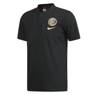Polo Inter Milan 2019 2020 Negro Jaune Pas Cher Polo Inter Milan 2019 2020 Negro Jaune Pas Cher
